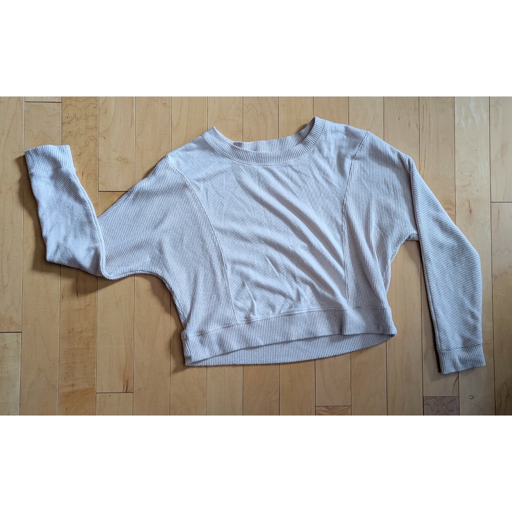 Cream Long Sleeve Cropped Sweater